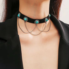 Load image into Gallery viewer, Punk Vintage Velvet Clavicle Chain Metal Rock Necklace, Spec:, N2211-8, N2211-9, N2211-10, N2211-12, N2211-11