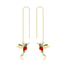 Load image into Gallery viewer, Long Ear Wire Women Simple Earrings, E2104-4 Red Bird, E2104-5 Blue Bird, E2210-1 Dual Ball C Clip, E2210-2 Pearl, E2210-3 Vermiculite, E2210-4 Crystal, E2210-5 Eyes, E2210-6 Moon, E2210-7 Four-pointed Star, E2210-8 Love, E2210-9 Bee, E2210-10 Butterfl...
