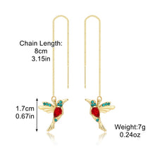 Load image into Gallery viewer, Long Ear Wire Women Simple Earrings, E2104-4 Red Bird, E2104-5 Blue Bird, E2210-1 Dual Ball C Clip, E2210-2 Pearl, E2210-3 Vermiculite, E2210-4 Crystal, E2210-5 Eyes, E2210-6 Moon, E2210-7 Four-pointed Star, E2210-8 Love, E2210-9 Bee, E2210-10 Butterfl...