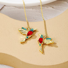 Load image into Gallery viewer, Long Ear Wire Women Simple Earrings, E2104-4 Red Bird, E2104-5 Blue Bird, E2210-1 Dual Ball C Clip, E2210-2 Pearl, E2210-3 Vermiculite, E2210-4 Crystal, E2210-5 Eyes, E2210-6 Moon, E2210-7 Four-pointed Star, E2210-8 Love, E2210-9 Bee, E2210-10 Butterfl...