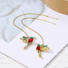 Load image into Gallery viewer, Long Ear Wire Women Simple Earrings, E2104-4 Red Bird, E2104-5 Blue Bird, E2210-1 Dual Ball C Clip, E2210-2 Pearl, E2210-3 Vermiculite, E2210-4 Crystal, E2210-5 Eyes, E2210-6 Moon, E2210-7 Four-pointed Star, E2210-8 Love, E2210-9 Bee, E2210-10 Butterfl...