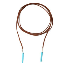 Load image into Gallery viewer, Bohemian Turquoise Natural Stone Sweater Vintage Pendant, Model:, Necklace Ear Ring Set, Two-pointed Necklace, N2111-11 Earrings Accessories, N211-12 Leaf Neck Chain, N2111-13 Three Stones, N2111-14 Eight Stones, N211-15 Circle, Leather Bracelet       ...