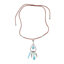 Load image into Gallery viewer, Bohemian Turquoise Natural Stone Sweater Vintage Pendant, Model:, Necklace Ear Ring Set, Two-pointed Necklace, N2111-11 Earrings Accessories, N211-12 Leaf Neck Chain, N2111-13 Three Stones, N2111-14 Eight Stones, N211-15 Circle, Leather Bracelet       ...