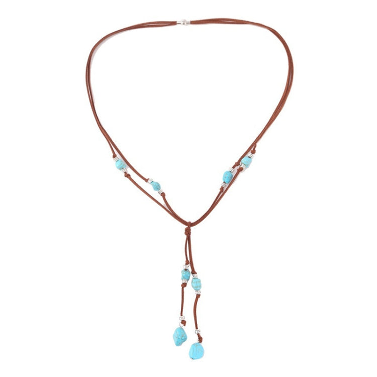 Bohemian Turquoise Natural Stone Sweater Vintage Pendant, Model:, Necklace Ear Ring Set, Two-pointed Necklace, N2111-11 Earrings Accessories, N211-12 Leaf Neck Chain, N2111-13 Three Stones, N2111-14 Eight Stones, N211-15 Circle, Leather Bracelet       ...