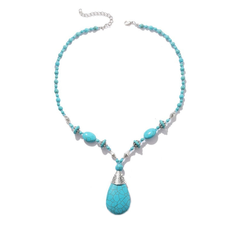 Bohemian Turquoise Natural Stone Sweater Vintage Pendant, Model:, Necklace Ear Ring Set, Two-pointed Necklace, N2111-11 Earrings Accessories, N211-12 Leaf Neck Chain, N2111-13 Three Stones, N2111-14 Eight Stones, N211-15 Circle, Leather Bracelet       ...