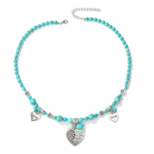 Load image into Gallery viewer, Bohemian Turquoise Natural Stone Sweater Vintage Pendant, Model:, Necklace Ear Ring Set, Two-pointed Necklace, N2111-11 Earrings Accessories, N211-12 Leaf Neck Chain, N2111-13 Three Stones, N2111-14 Eight Stones, N211-15 Circle, Leather Bracelet       ...