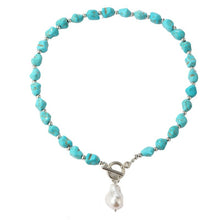Load image into Gallery viewer, Bohemian Turquoise Natural Stone Sweater Vintage Pendant, Model:, Necklace Ear Ring Set, Two-pointed Necklace, N2111-11 Earrings Accessories, N211-12 Leaf Neck Chain, N2111-13 Three Stones, N2111-14 Eight Stones, N211-15 Circle, Leather Bracelet       ...