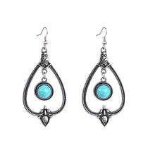 Load image into Gallery viewer, Bohemian Turquoise Natural Stone Sweater Vintage Pendant, Model:, Necklace Ear Ring Set, Two-pointed Necklace, N2111-11 Earrings Accessories, N211-12 Leaf Neck Chain, N2111-13 Three Stones, N2111-14 Eight Stones, N211-15 Circle, Leather Bracelet       ...