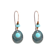 Load image into Gallery viewer, Bohemian Turquoise Natural Stone Sweater Vintage Pendant, Model:, Necklace Ear Ring Set, Two-pointed Necklace, N2111-11 Earrings Accessories, N211-12 Leaf Neck Chain, N2111-13 Three Stones, N2111-14 Eight Stones, N211-15 Circle, Leather Bracelet       ...