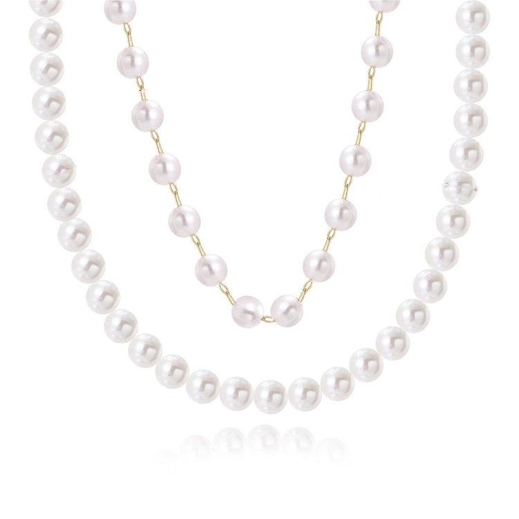 Ladies Temperament Necklace Collarbone Chain, N2209-12 Double-layer Pearl Chain
