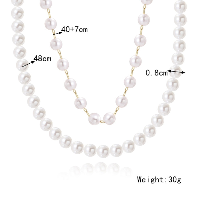 Ladies Temperament Necklace Collarbone Chain, N2209-12 Double-layer Pearl Chain