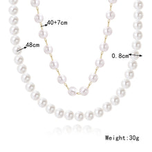 Load image into Gallery viewer, Ladies Temperament Necklace Collarbone Chain, N2209-12 Double-layer Pearl Chain