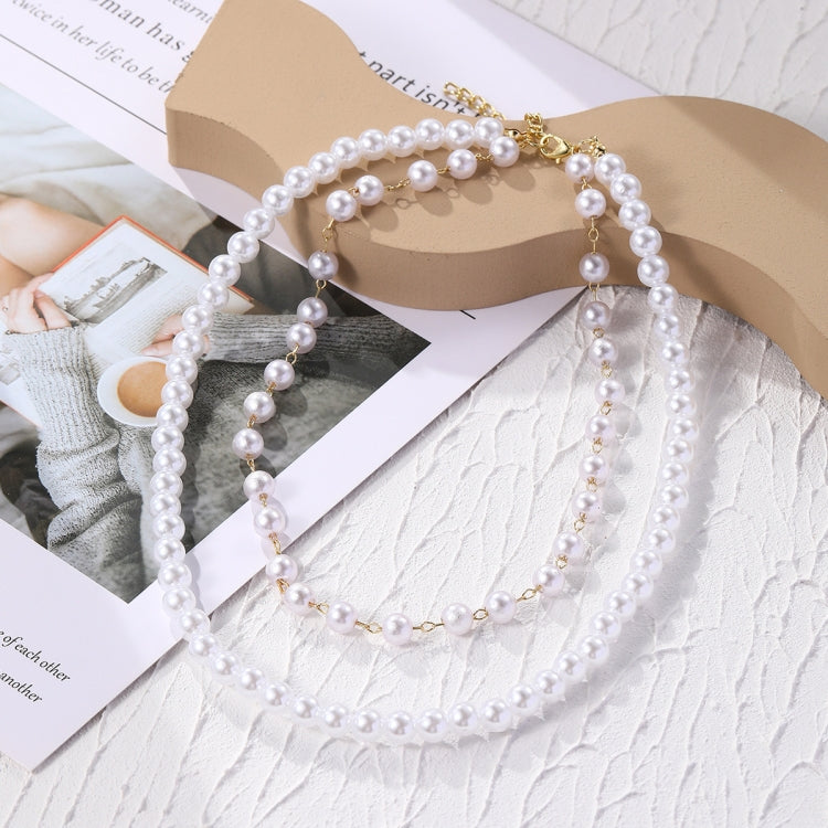 Ladies Temperament Necklace Collarbone Chain, N2209-12 Double-layer Pearl Chain