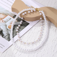 Load image into Gallery viewer, Ladies Temperament Necklace Collarbone Chain, N2209-12 Double-layer Pearl Chain