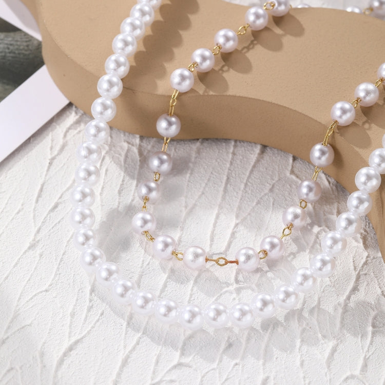 Ladies Temperament Necklace Collarbone Chain, N2209-12 Double-layer Pearl Chain