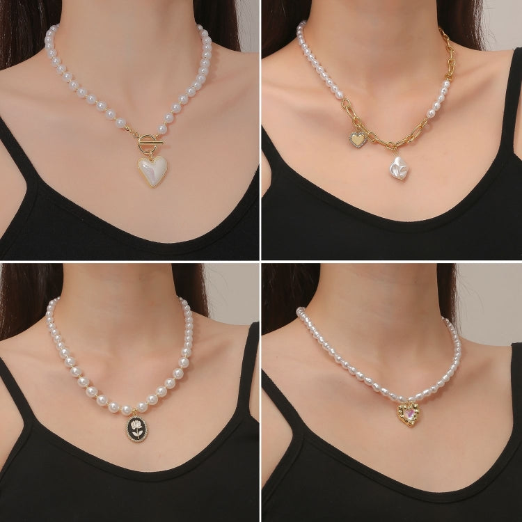 Ladies Temperament Necklace Collarbone Chain, N2209-12 Double-layer Pearl Chain