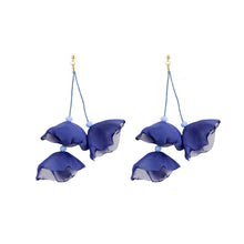 Load image into Gallery viewer, Long Exaggerated Fabric Art Handmade Petal Earrings, E1908-21 Blue, E1908-22 Yellow, E1908-23 Red, E1908-24 Pink, E1908-25 Black, E1908-26 White, E1908-27 Blue, E1908-28 Red, E1908-29 Black, E1908-30 Yellow, E1908-31 Pink, E1908-32 White, E1908-33 Blac...
