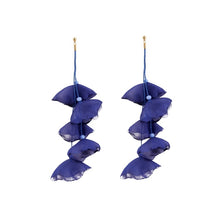Load image into Gallery viewer, Long Exaggerated Fabric Art Handmade Petal Earrings, E1908-21 Blue, E1908-22 Yellow, E1908-23 Red, E1908-24 Pink, E1908-25 Black, E1908-26 White, E1908-27 Blue, E1908-28 Red, E1908-29 Black, E1908-30 Yellow, E1908-31 Pink, E1908-32 White, E1908-33 Blac...