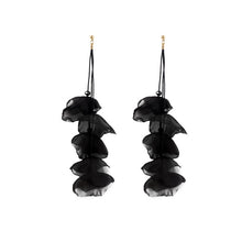 Load image into Gallery viewer, Long Exaggerated Fabric Art Handmade Petal Earrings, E1908-21 Blue, E1908-22 Yellow, E1908-23 Red, E1908-24 Pink, E1908-25 Black, E1908-26 White, E1908-27 Blue, E1908-28 Red, E1908-29 Black, E1908-30 Yellow, E1908-31 Pink, E1908-32 White, E1908-33 Blac...