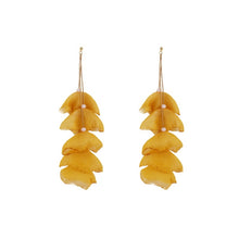 Load image into Gallery viewer, Long Exaggerated Fabric Art Handmade Petal Earrings, E1908-21 Blue, E1908-22 Yellow, E1908-23 Red, E1908-24 Pink, E1908-25 Black, E1908-26 White, E1908-27 Blue, E1908-28 Red, E1908-29 Black, E1908-30 Yellow, E1908-31 Pink, E1908-32 White, E1908-33 Blac...