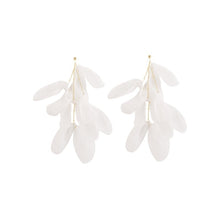 Load image into Gallery viewer, Long Exaggerated Fabric Art Handmade Petal Earrings, E1908-21 Blue, E1908-22 Yellow, E1908-23 Red, E1908-24 Pink, E1908-25 Black, E1908-26 White, E1908-27 Blue, E1908-28 Red, E1908-29 Black, E1908-30 Yellow, E1908-31 Pink, E1908-32 White, E1908-33 Blac...