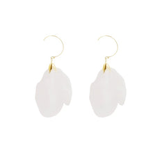 Load image into Gallery viewer, Long Exaggerated Fabric Art Handmade Petal Earrings, E1908-21 Blue, E1908-22 Yellow, E1908-23 Red, E1908-24 Pink, E1908-25 Black, E1908-26 White, E1908-27 Blue, E1908-28 Red, E1908-29 Black, E1908-30 Yellow, E1908-31 Pink, E1908-32 White, E1908-33 Blac...