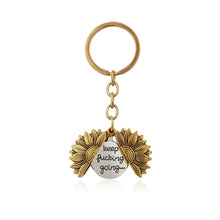 Load image into Gallery viewer, Alloy Sunflowers Shape Can Open Double Side Engraving Accessories Pendant, N2003-27 Ancient Gold Keychain, N2003-28 Ancient Gold Keychain, N2003-22 Ancient Gold Necklace, N2003-23 Ancient Silver Necklace