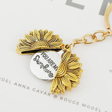 Load image into Gallery viewer, Alloy Sunflowers Shape Can Open Double Side Engraving Accessories Pendant, N2003-27 Ancient Gold Keychain, N2003-28 Ancient Gold Keychain, N2003-22 Ancient Gold Necklace, N2003-23 Ancient Silver Necklace