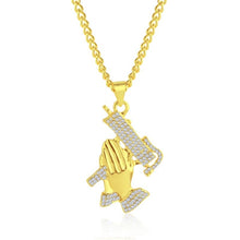 Load image into Gallery viewer, Exaggerated Hip Hop Style Necklace Collarbone Chains, 1010400301 Gold Column, 1010400302 Silver Column, 1010400401 Full Score, 1010400501  YRN, 1010401102 AK47, 1010401202 Crown Lion Head, 1010401301 Prayer, 1010401302 Handheld, 11010401401 Micro      ...