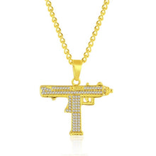 Load image into Gallery viewer, Exaggerated Hip Hop Style Necklace Collarbone Chains, 1010400301 Gold Column, 1010400302 Silver Column, 1010400401 Full Score, 1010400501  YRN, 1010401102 AK47, 1010401202 Crown Lion Head, 1010401301 Prayer, 1010401302 Handheld, 11010401401 Micro      ...