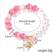 Load image into Gallery viewer, Crystal Beaded Bracelet Ladies Natural Crystal Bracelet, S2207-1 AB Transparent, S2204-1 Pink, S2203-5 Purple, S2204-3 Pink Opal, S2204-2 Blue Opal, S2204-6 Orange+Butterfly, S2204-7 White+Butterfly, S2204-5 Pink Opal, S2203-4 Water Blue+Dolphin       ...