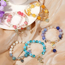 Load image into Gallery viewer, Crystal Beaded Bracelet Ladies Natural Crystal Bracelet, S2207-1 AB Transparent, S2204-1 Pink, S2203-5 Purple, S2204-3 Pink Opal, S2204-2 Blue Opal, S2204-6 Orange+Butterfly, S2204-7 White+Butterfly, S2204-5 Pink Opal, S2203-4 Water Blue+Dolphin       ...