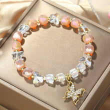 Load image into Gallery viewer, Crystal Beaded Bracelet Ladies Natural Crystal Bracelet, S2207-1 AB Transparent, S2204-1 Pink, S2203-5 Purple, S2204-3 Pink Opal, S2204-2 Blue Opal, S2204-6 Orange+Butterfly, S2204-7 White+Butterfly, S2204-5 Pink Opal, S2203-4 Water Blue+Dolphin       ...