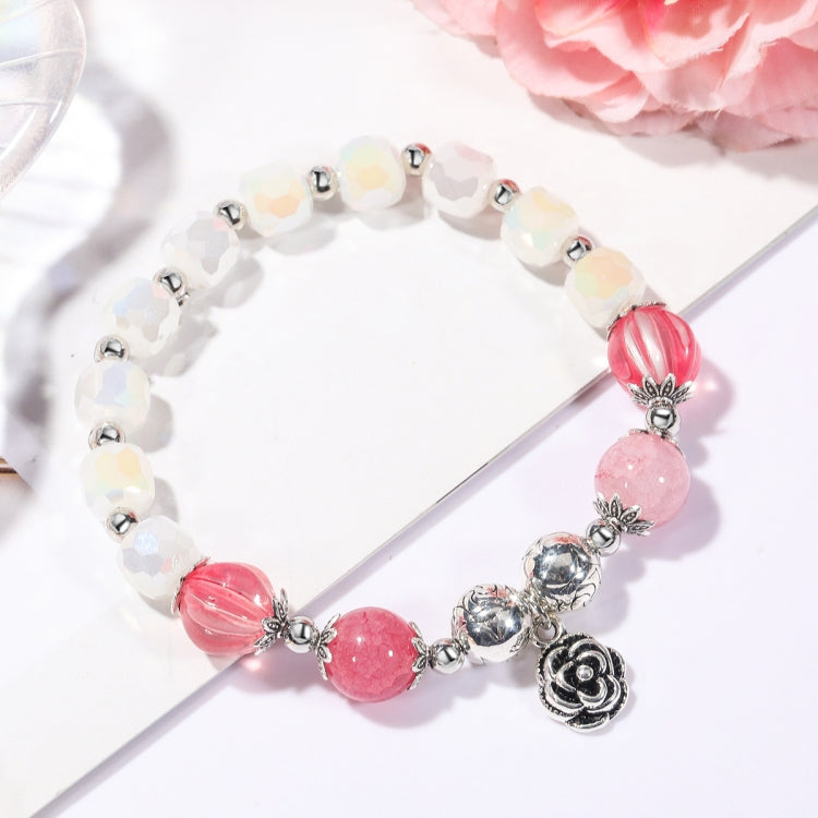 Crystal Beaded Bracelet Ladies Natural Crystal Bracelet, S2207-1 AB Transparent, S2204-1 Pink, S2203-5 Purple, S2204-3 Pink Opal, S2204-2 Blue Opal, S2204-6 Orange+Butterfly, S2204-7 White+Butterfly, S2204-5 Pink Opal, S2203-4 Water Blue+Dolphin       ...