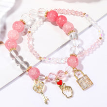 Load image into Gallery viewer, Crystal Beaded Bracelet Ladies Natural Crystal Bracelet, S2207-1 AB Transparent, S2204-1 Pink, S2203-5 Purple, S2204-3 Pink Opal, S2204-2 Blue Opal, S2204-6 Orange+Butterfly, S2204-7 White+Butterfly, S2204-5 Pink Opal, S2203-4 Water Blue+Dolphin       ...