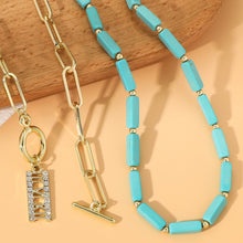 Load image into Gallery viewer, Natural Turquoise Accessories Ladies Jewelry, N2206-5 Bailan Pine Necklace, S2203-11 Bracelet, N2206-6 2pcs/set Rectangular Necklace, 2pcs/set Necklace + Earrings, 3pcs/set Necklace + Bracelet + Earrings
