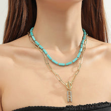 Load image into Gallery viewer, Natural Turquoise Accessories Ladies Jewelry, N2206-5 Bailan Pine Necklace, S2203-11 Bracelet, N2206-6 2pcs/set Rectangular Necklace, 2pcs/set Necklace + Earrings, 3pcs/set Necklace + Bracelet + Earrings
