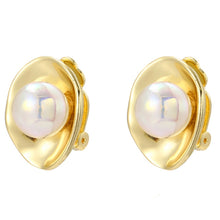 Load image into Gallery viewer, Baroque Earrings Pearl Ear Clip Women Without Ear Piercing, 1202 Long Gold, 1201 Long Silver, 0402 Short Gold, 0401 Short Silver, E2109-7 Half Round, E2109-8 Half Ellipse, E2109-10 Leaf Model, E2109-11 Five Small Pearls, E2109-14 Small Pearl           ...