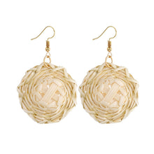 Load image into Gallery viewer, Bamboo Vine Handmade Woven Earrings Bosomia Style Earrings, E2002-1 Ear Hook Circle, E2002-2 Black Frame, E2002-3 Yellow Frame, E2002-4 Blue Frame, E2002-5 Knock Pattern Circle, E2002-6 Knock Pattern Deep Cake, E2002-7 Knock Pattern Water Drop         ...