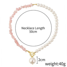 Load image into Gallery viewer, Boho Colorful Broken Natural Stone Necklace, Model:, N2106-23 Pink Stone Single Chain