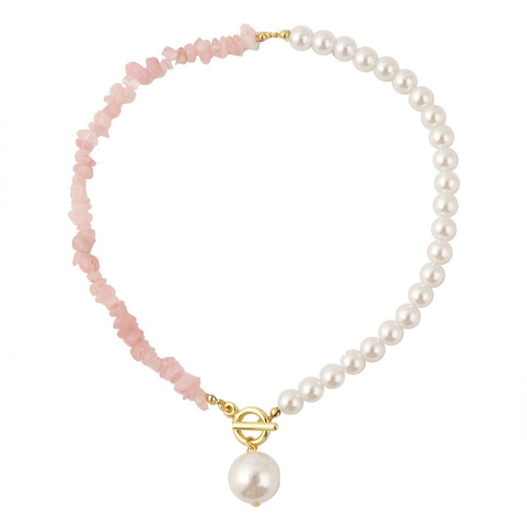 Boho Colorful Broken Natural Stone Necklace, Model:, N2106-23 Pink Stone Single Chain, N2107-5 Purple Stone Double Layer