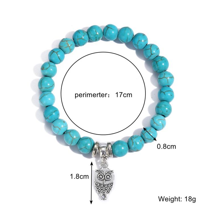 Women Beaded Bracelet Turquoise Ethnic Style Charm Jewelry, S2208-2 Owl, S2208-3 Butterfly, S2208-4 Sea Star, S2208-5 Life Tree, S2203-12 Cross, S2203-13 Turquoise Pendant, S2212-1 Eyes, S2303-1, S2303-2 Turtles, S2303-3 Cross, S2203-11