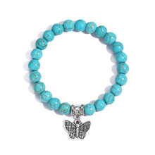 Load image into Gallery viewer, Women Beaded Bracelet Turquoise Ethnic Style Charm Jewelry, S2208-2 Owl, S2208-3 Butterfly, S2208-4 Sea Star, S2208-5 Life Tree, S2203-12 Cross, S2203-13 Turquoise Pendant, S2212-1 Eyes, S2303-1, S2303-2 Turtles, S2303-3 Cross, S2203-11