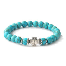 Load image into Gallery viewer, Women Beaded Bracelet Turquoise Ethnic Style Charm Jewelry, S2208-2 Owl, S2208-3 Butterfly, S2208-4 Sea Star, S2208-5 Life Tree, S2203-12 Cross, S2203-13 Turquoise Pendant, S2212-1 Eyes, S2303-1, S2303-2 Turtles, S2303-3 Cross, S2203-11