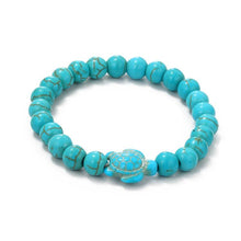 Load image into Gallery viewer, Women Beaded Bracelet Turquoise Ethnic Style Charm Jewelry, S2208-2 Owl, S2208-3 Butterfly, S2208-4 Sea Star, S2208-5 Life Tree, S2203-12 Cross, S2203-13 Turquoise Pendant, S2212-1 Eyes, S2303-1, S2303-2 Turtles, S2303-3 Cross, S2203-11