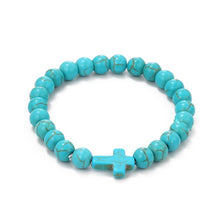 Load image into Gallery viewer, Women Beaded Bracelet Turquoise Ethnic Style Charm Jewelry, S2208-2 Owl, S2208-3 Butterfly, S2208-4 Sea Star, S2208-5 Life Tree, S2203-12 Cross, S2203-13 Turquoise Pendant, S2212-1 Eyes, S2303-1, S2303-2 Turtles, S2303-3 Cross, S2203-11