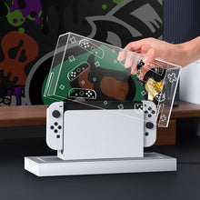 Load image into Gallery viewer, 035 for Nintendo Switch/Oled Game Console Display Luminous Base Dustproof Cover, Spec:, Light Base, Transparent, White Label, Black Label, Handle, Jet Warrior, Noble