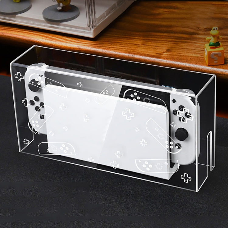 035 for Nintendo Switch/Oled Game Console Display Luminous Base Dustproof Cover, Spec:, Light Base, Transparent, White Label, Black Label, Handle, Jet Warrior, Noble