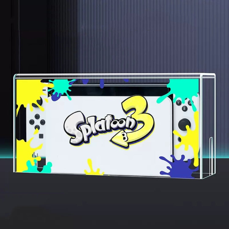 035 for Nintendo Switch/Oled Game Console Display Luminous Base Dustproof Cover, Spec:, Light Base, Transparent, White Label, Black Label, Handle, Jet Warrior, Noble