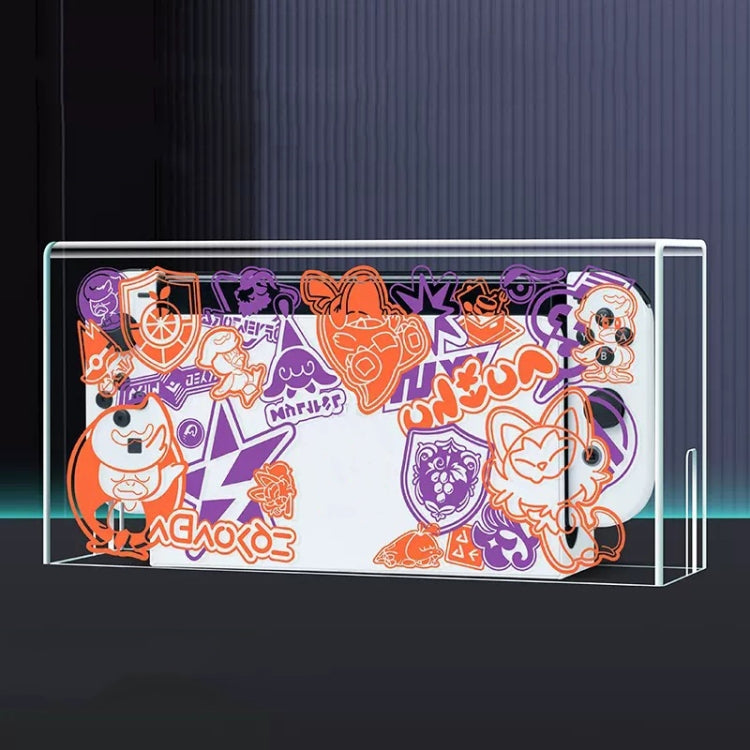 035 for Nintendo Switch/Oled Game Console Display Luminous Base Dustproof Cover, Spec:, Light Base, Transparent, White Label, Black Label, Handle, Jet Warrior, Noble